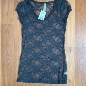 Gray lace top. Size small